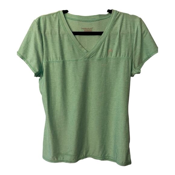 Head Tops - HEAD Dri Fit Shirt Heathered Mint Green V-Neck Mint Top Size Medium